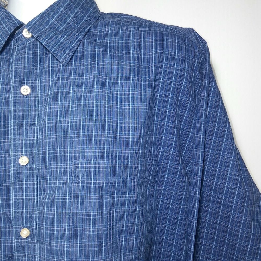 R&G London Robert Graham Men's Button Down Blue Long Sleeve Front Pocket Size XL